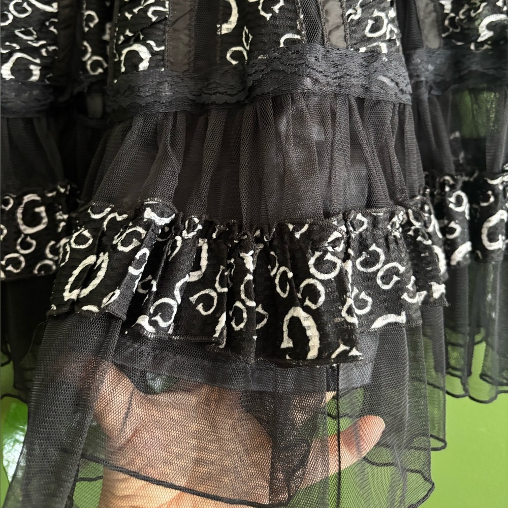 Vintage Black Ruffled Midi Skirt - Picture 8 of 10